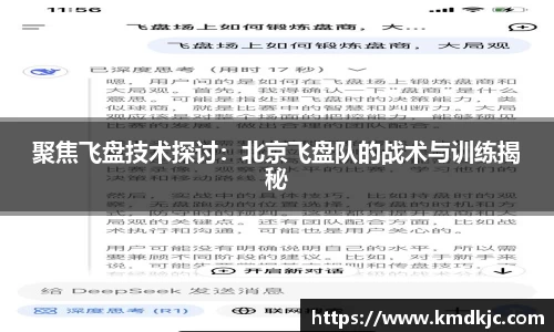 聚焦飞盘技术探讨：北京飞盘队的战术与训练揭秘